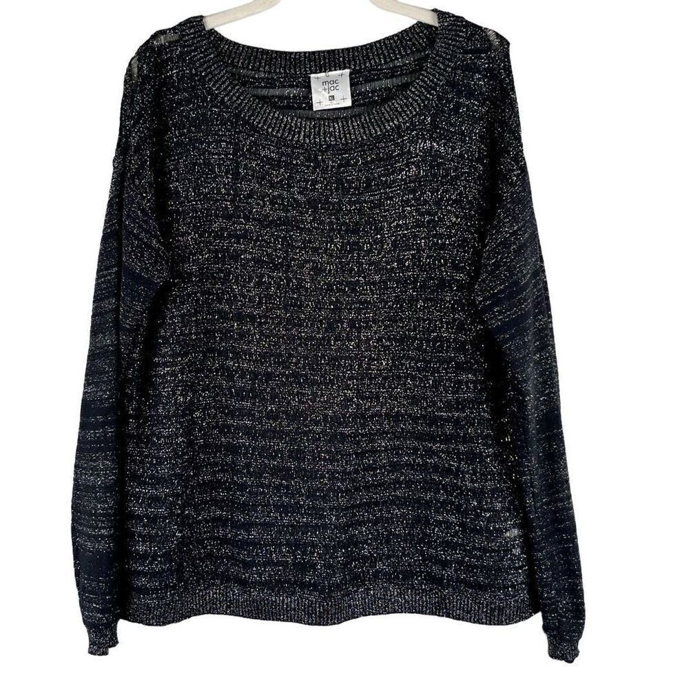 Mac + Jac Striped Metallic Sweater XL